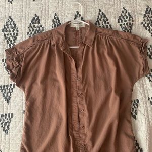 Anthropologie - Cloth & Stone - Button-Up Shirt - XS - Brown/Burnt Orange